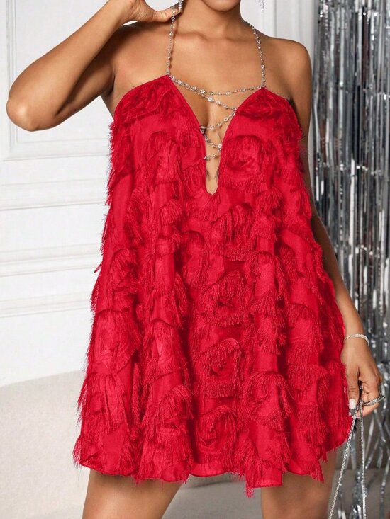 Red Sexy Women's Party Dress - Picture 6 of 6